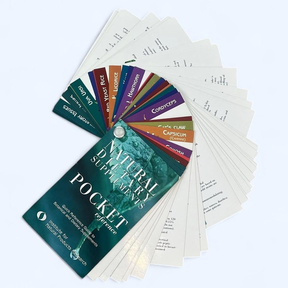 Natural Dietary Herbal Pocket Reference - Teal Fan Card Deck Book TCM Chinese
